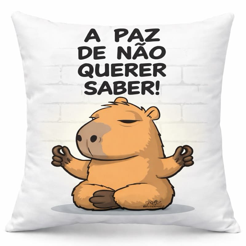 Capa de Almofada Decorativa Estampada – Animais Fofos e Frases Engraçadas | 45x45