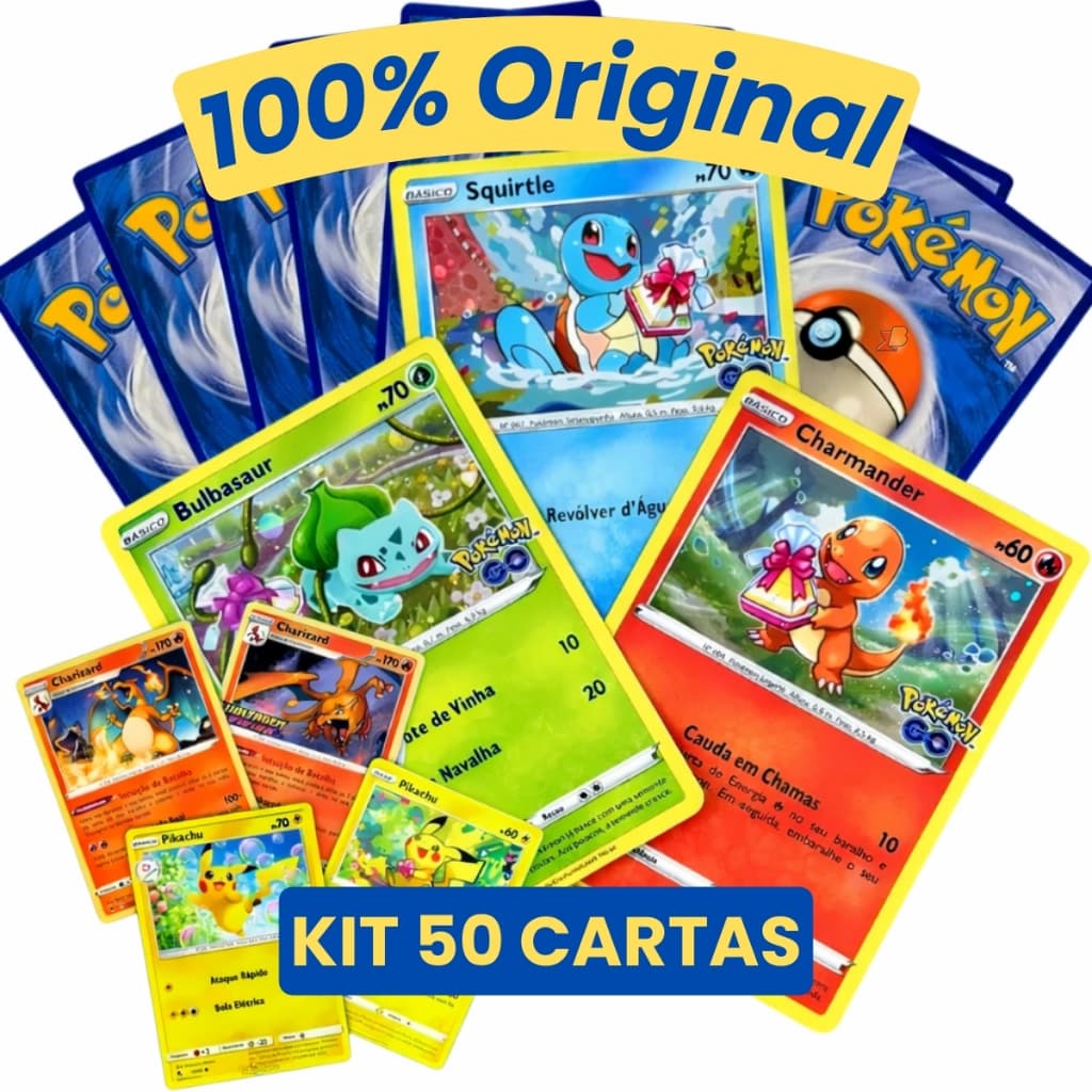 Kit 50 CARTAS POKÉMON Originais Copag Lote Sortido Jogo TCG Coleção Cards Para Jogar Deck Infantil