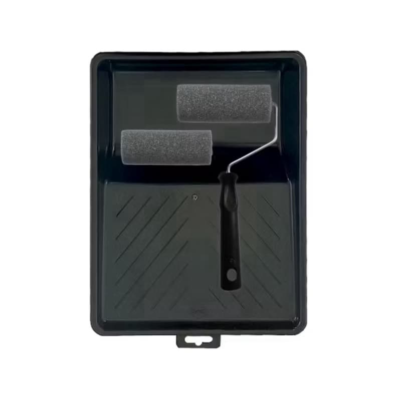 Kit para Pintura de Tinta Esmalte Sintético e verniz 9cm com Refil | Bandeja + Rolo Poliéster | Acabamento Profissional