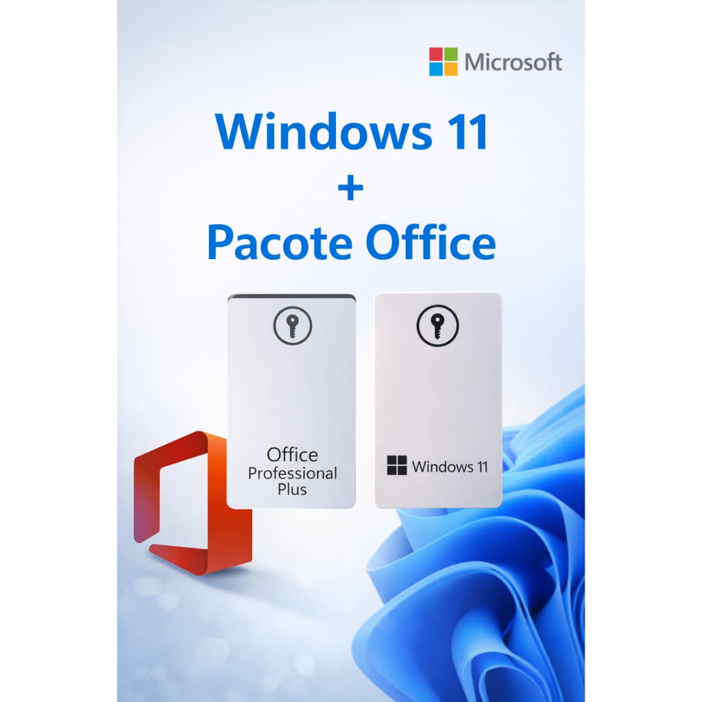Windows 11 + Pacote Office | Cartão de Ativação | Envio Imediato | Nota fiscal