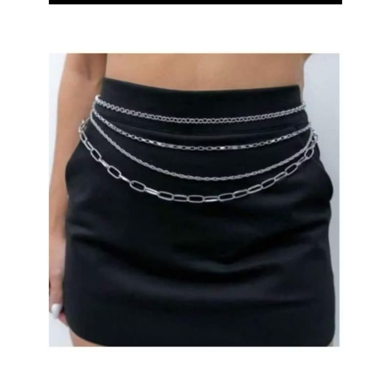 Corrente de cintura feminina moderna com quatro pingentes para um toque extra de estilo