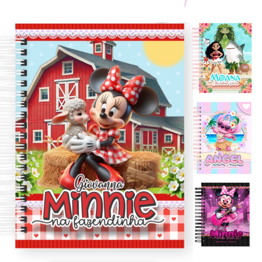 AGENDA ESCOLAR A5 PERSONALIZADA MENINA - VÁRIOS TEMAS - AGENDA COM NOME-AGENDA CRECHE-AGENDA INFANTIL