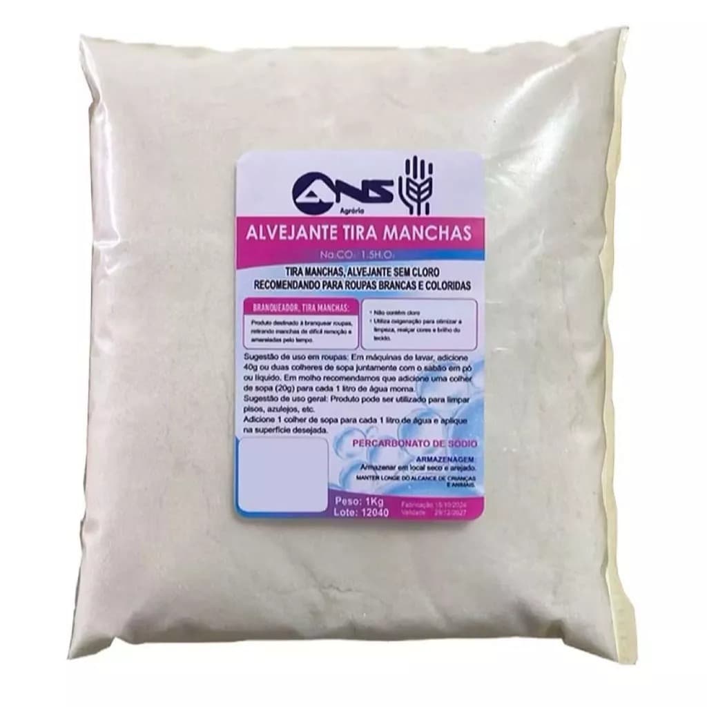 Alvejante tira mancha sem cloro limpeza geral 1 kg