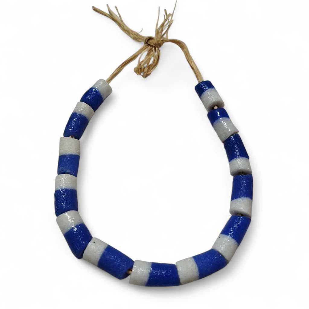 COLAR AFRICANO - BRANCO COM AZUL