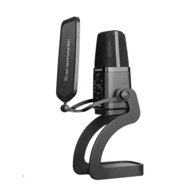 Microfone Saramonic Xlr/usb Com Pop Filter Preto - Sr-mv7000
