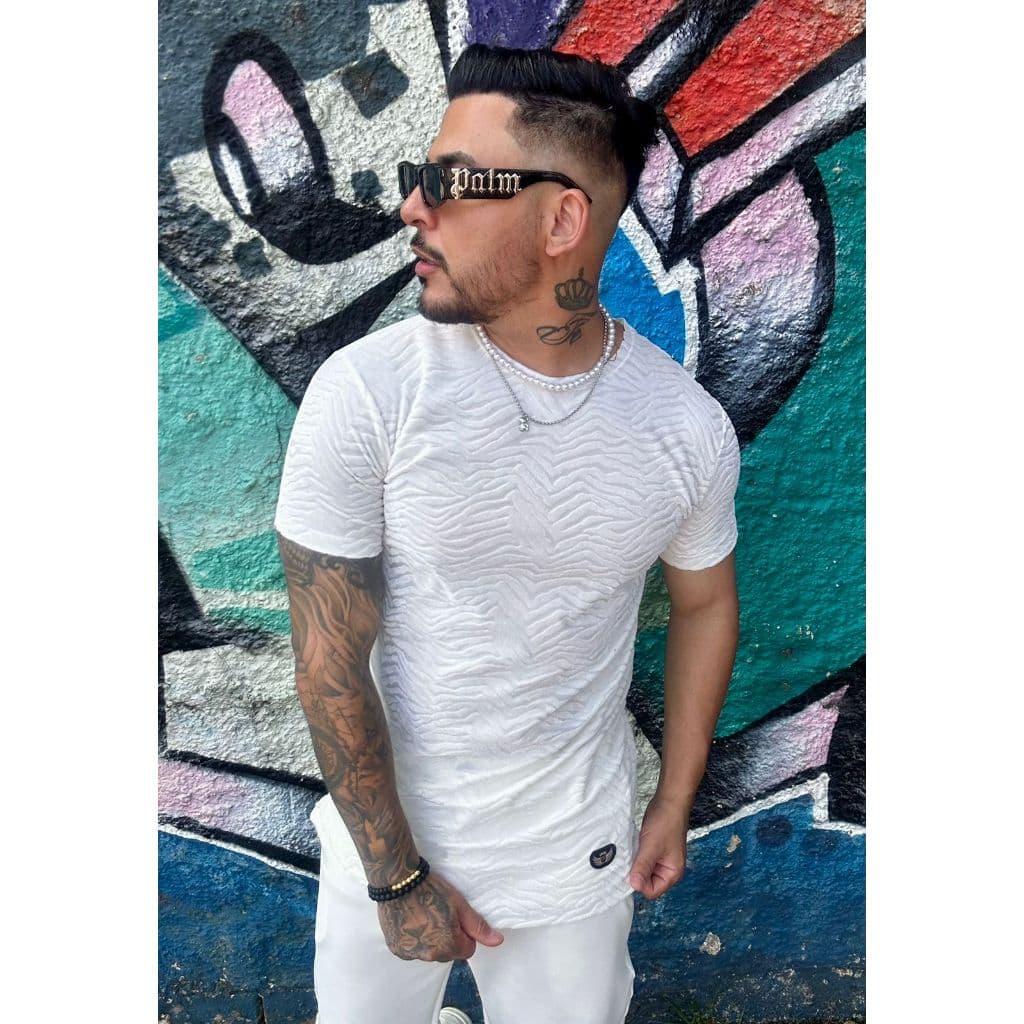 Camiseta Masculina Longline Veludo Molhado Animal Print