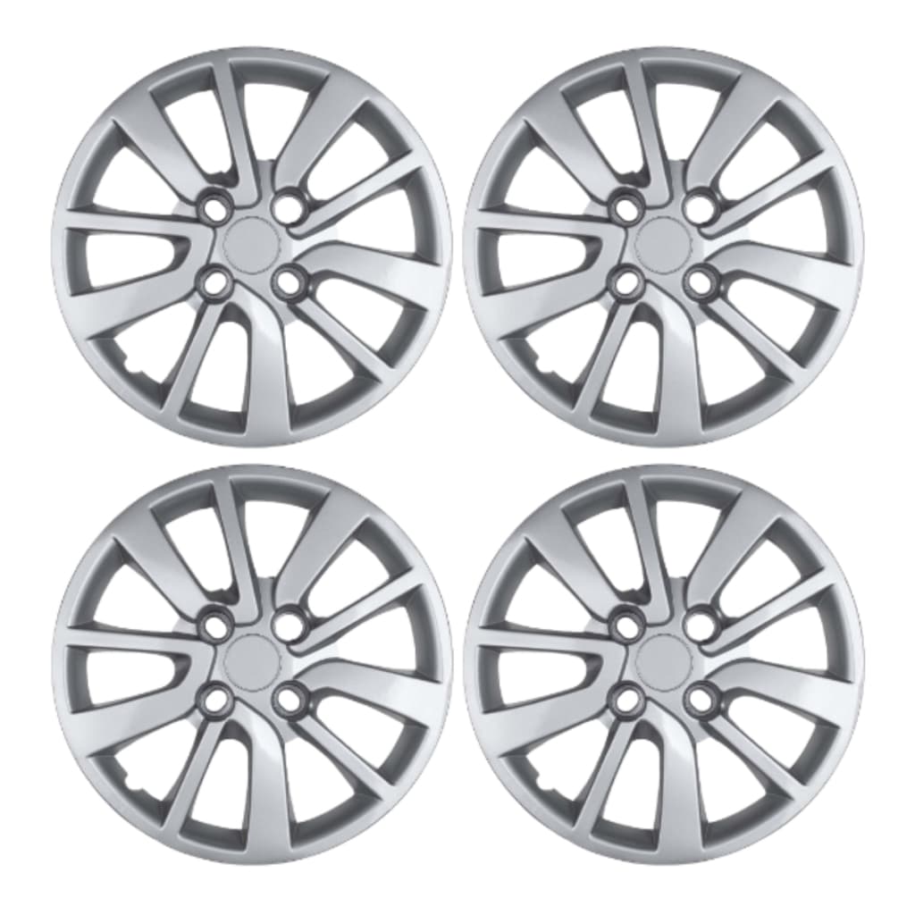 Jogo 4 Calota Renault Logan Sandero Aro 15 2014 2016 2018 2020 Antiperda Prata Emblemas