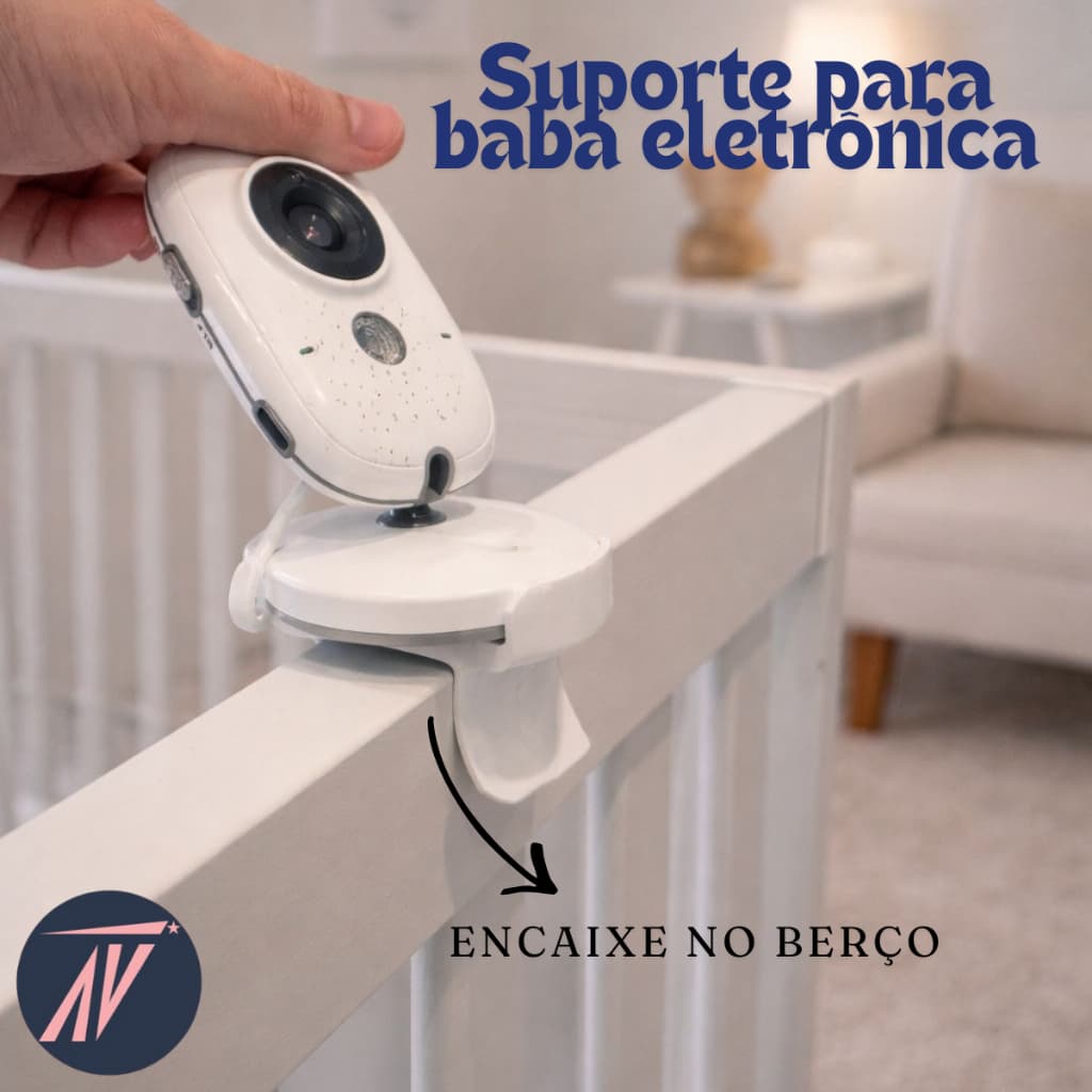 Suporte para Babá Eletrônica que Encaixa no Berço Universal Ajustável Flexível  Fácil de Instalar