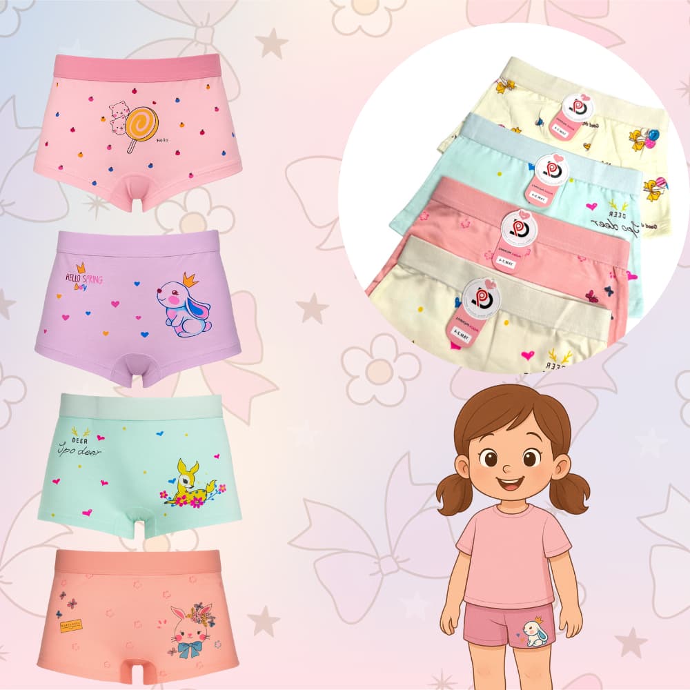 10 Calcinha Infantil Menina Shortinho Estampada