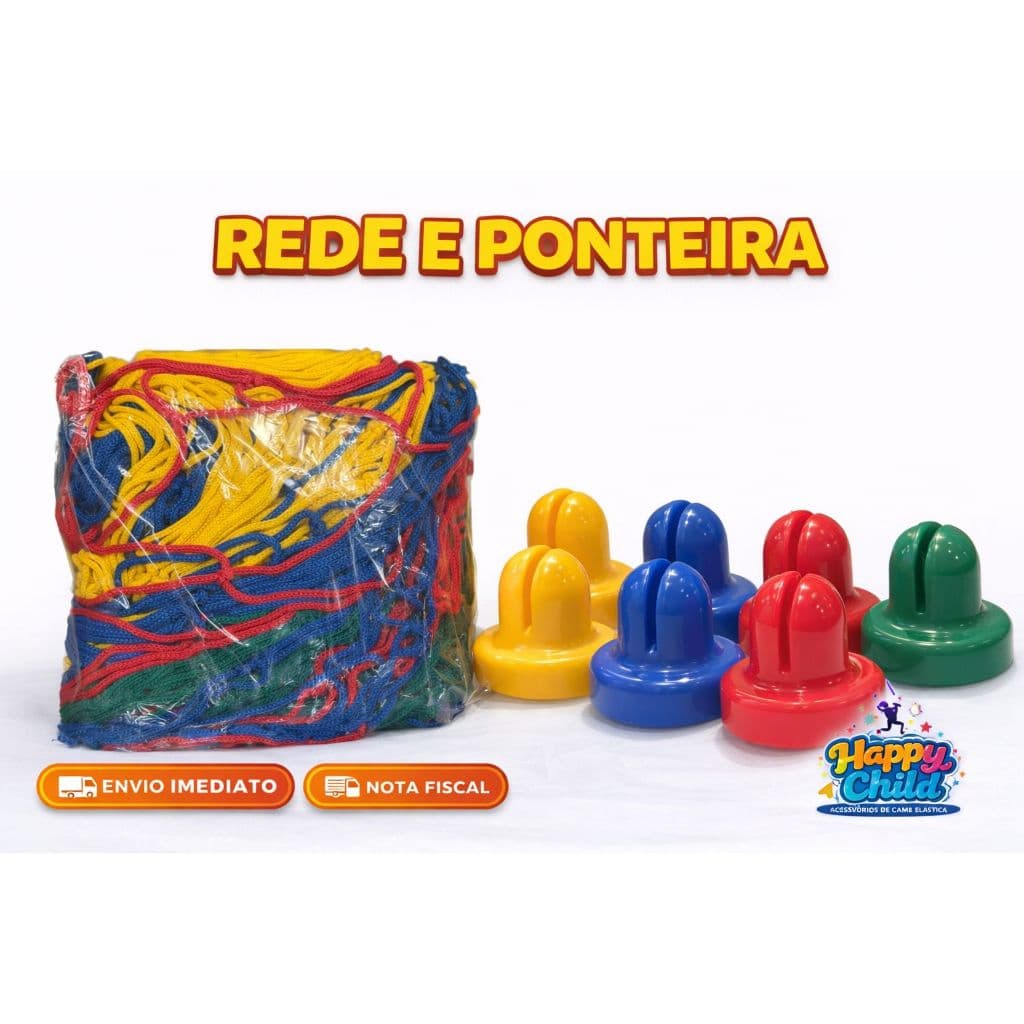 Kit Rede + Ponteiras Para Cama Elástica / Pula Pula