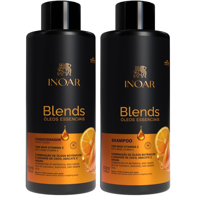 Inoar Blends Kit Shampoo e Condicionador Vitamina C 2x800ml - Hidratação e Brilho Intenso