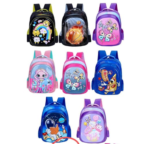 Mochila Infantil Menina Menino Escolar de Costas 3D Grande