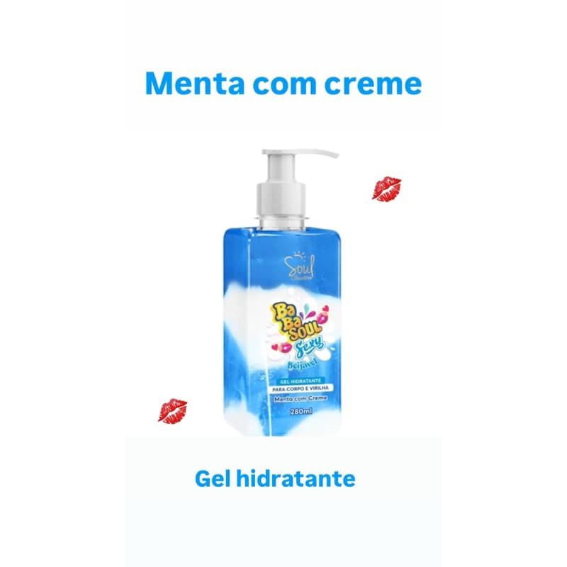Gel Hidratante Corporal 280ml – Virilha, Refrescante com Menta, Amarena ou Morango