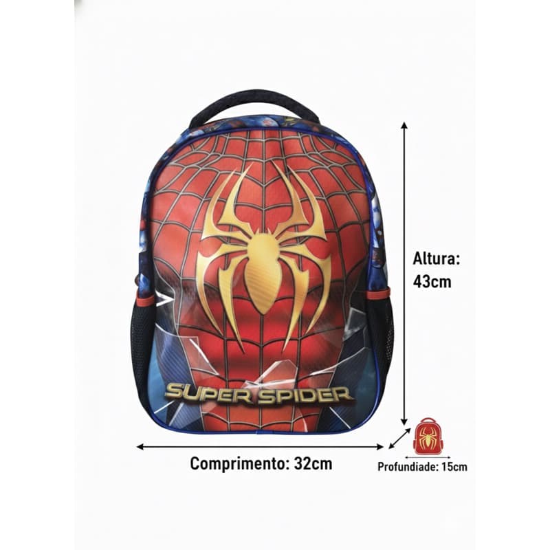 Mochila Escolar Homem Aranha Grande Resistente Seanite