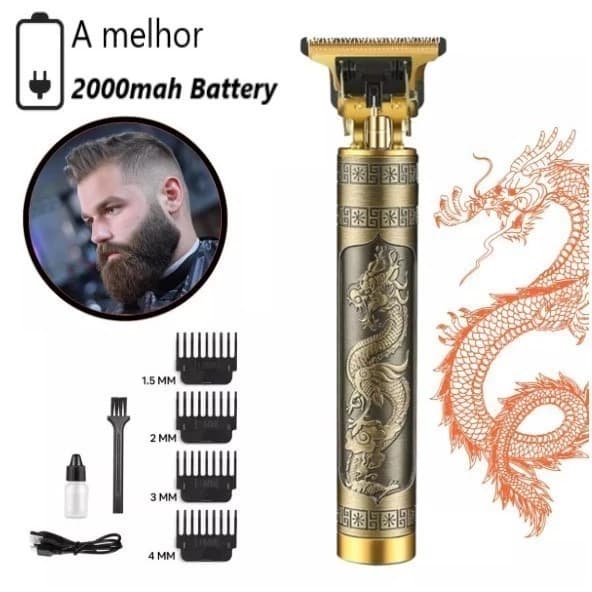 KIT cuidados masculinos - Barbeador e aparador de pelos Maquina cortar cabelo dragão