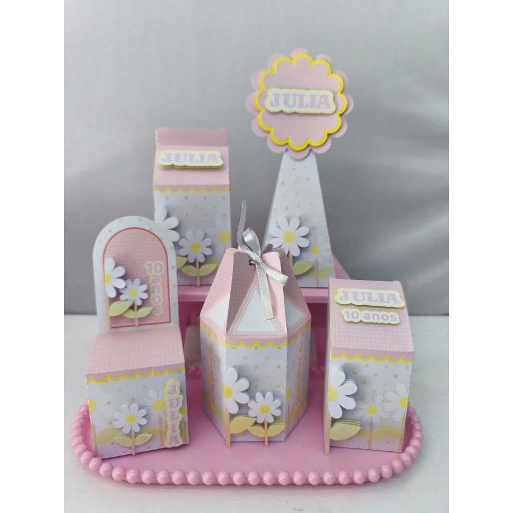 25 caixinhas Kit Margarida personalizado - festa infantil - decoração