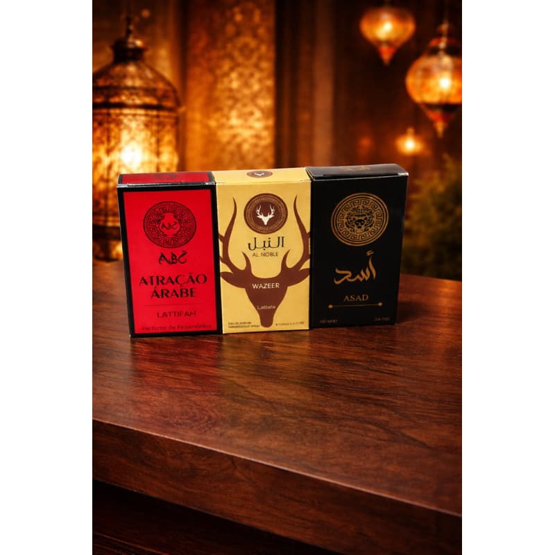 Kit com 3 perfumes árabe masculino 100ml cada