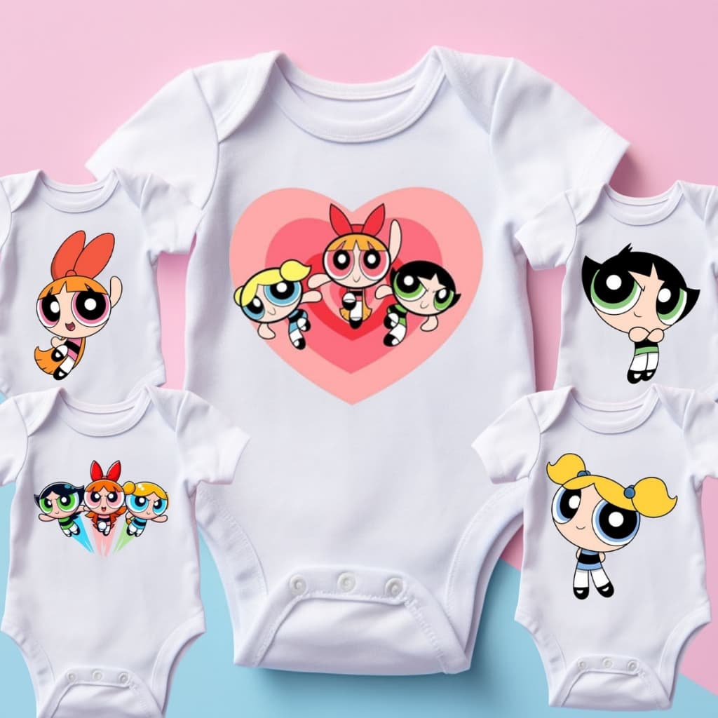 Body Infantil para bebê com Tema Super Poderosas