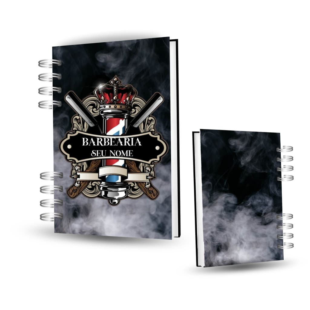 Agenda Barbeiro Personalizada - Capa Dura 100 Folhas / 200 Páginas - Premium 75g