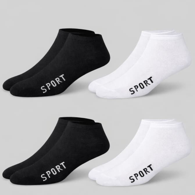 Kit Meia Unissex Cano Baixo Adulto Soquete Sport Masculino Feminino Branco Preto Colorido