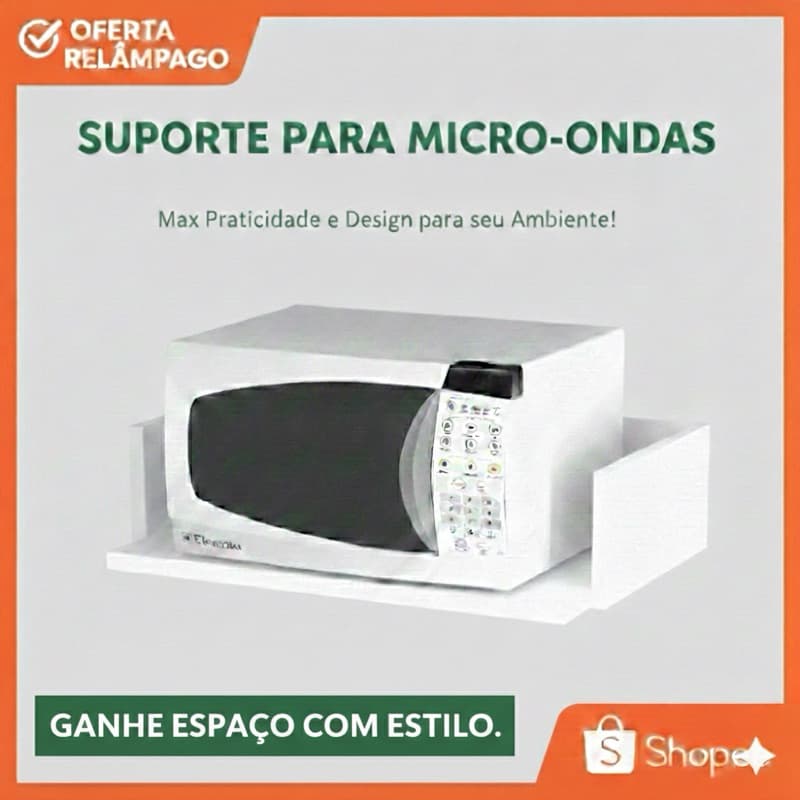 Suporte Para Micro-ondas Reforçado Branco Base de Forninho Organizador De Cozinha