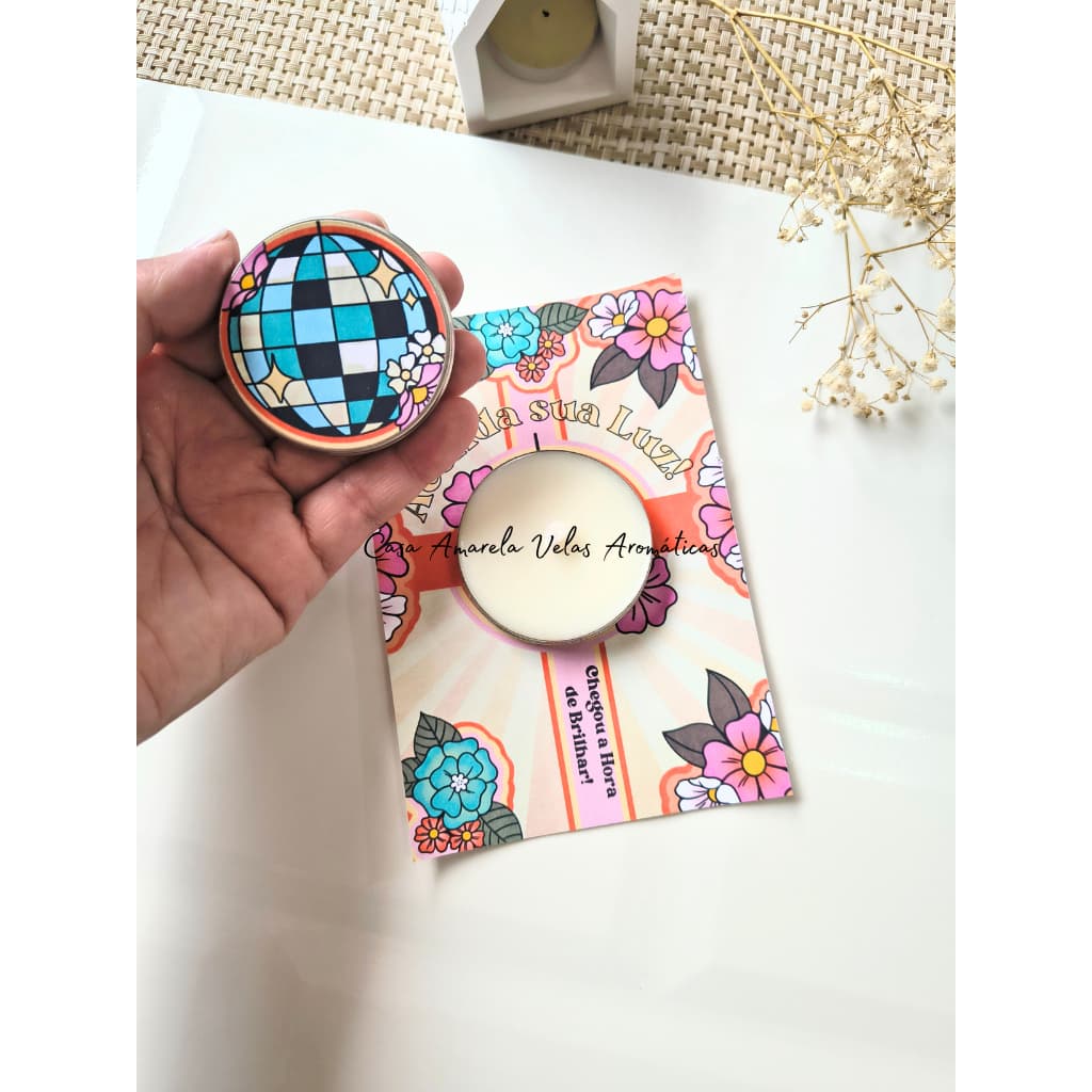 Vela Aromática com Card Inspirador | Presente Delicado Feminino | Vela Decorada Aromática|Lembrancinha
