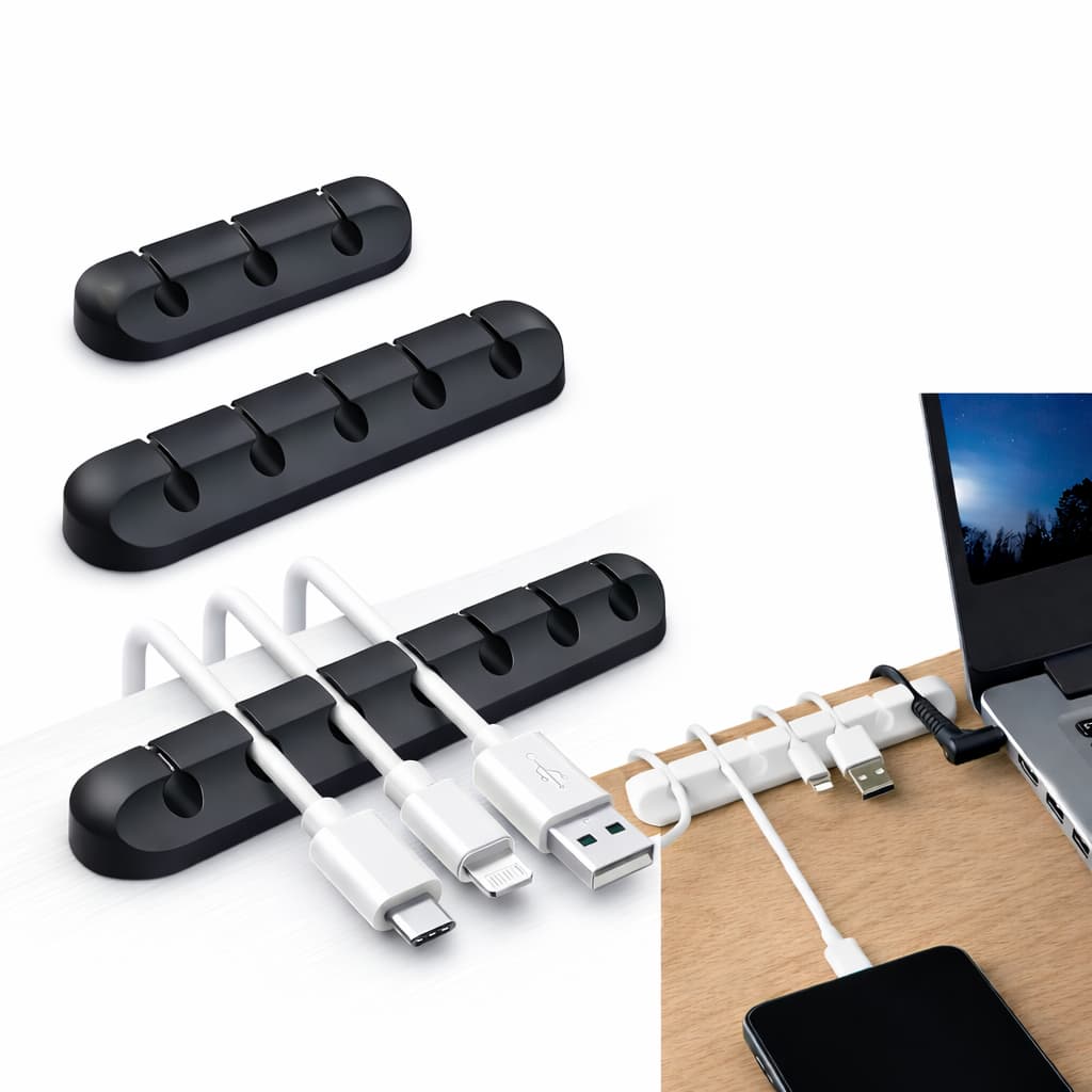 Organizador de cabos silicone 7 5 3 fios ,mesa, parede, home office, organizador