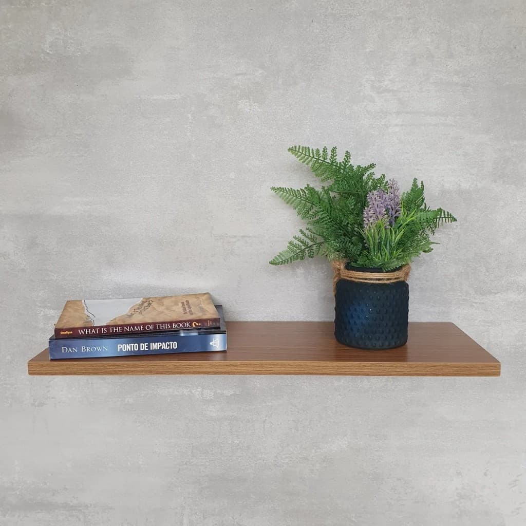 prateleira em mdf louro freijo 70x20 em mdf 15 mm amadeirado suporte invisivel