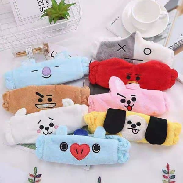 Faixa de Cabelo BT21 BTS para Skincare e Maquiagem Fofa e Confortável com Personagens BT21