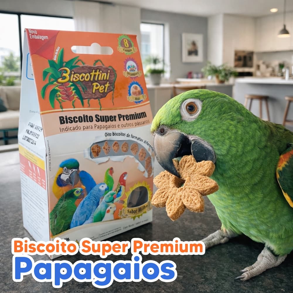 Biscoito Biscottini Super Premium Para Papagaios Aves Araras 80g
