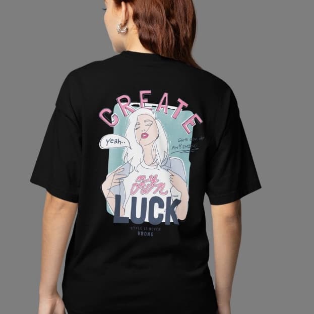 Camiseta Oversized Preta Estampada – Streetwear Atual, Caimento Largo