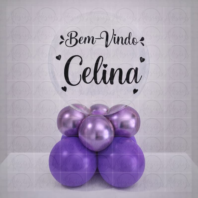 Balão Personalizado 24 Polegadas (60 Cm) + Adesivo Personalizado + 8 balões + Video Tutorial de como Montar