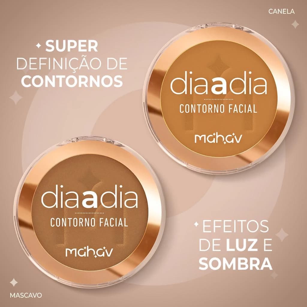 Contorno Facial em Pó Compacto Dia a Dia Mahav