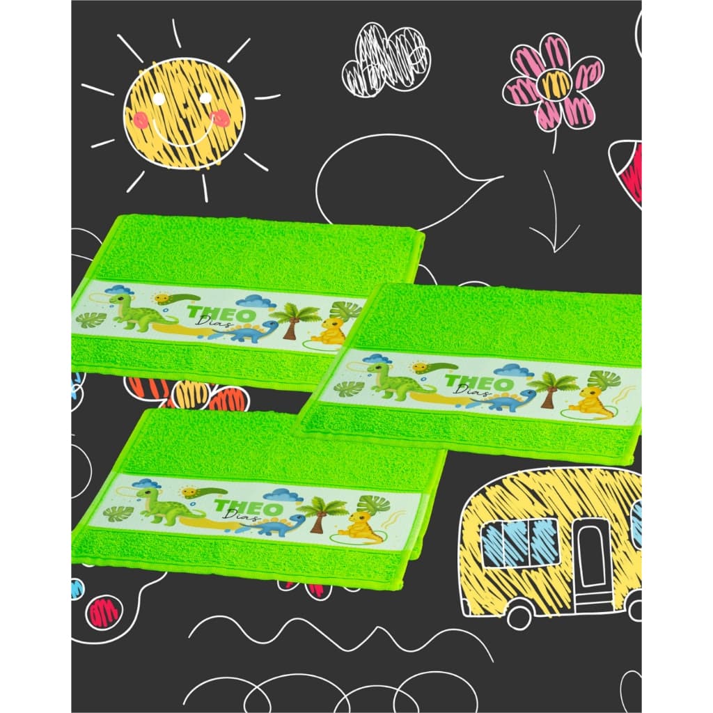 KIT COM 3  TOALINHAS PERSONALIZADAS  - Escolar, Creche, Bebê -