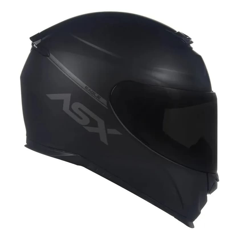 Capacete Moto Asx Eagle Solid Preto Fosco E Cinza motoqueiro esportivo