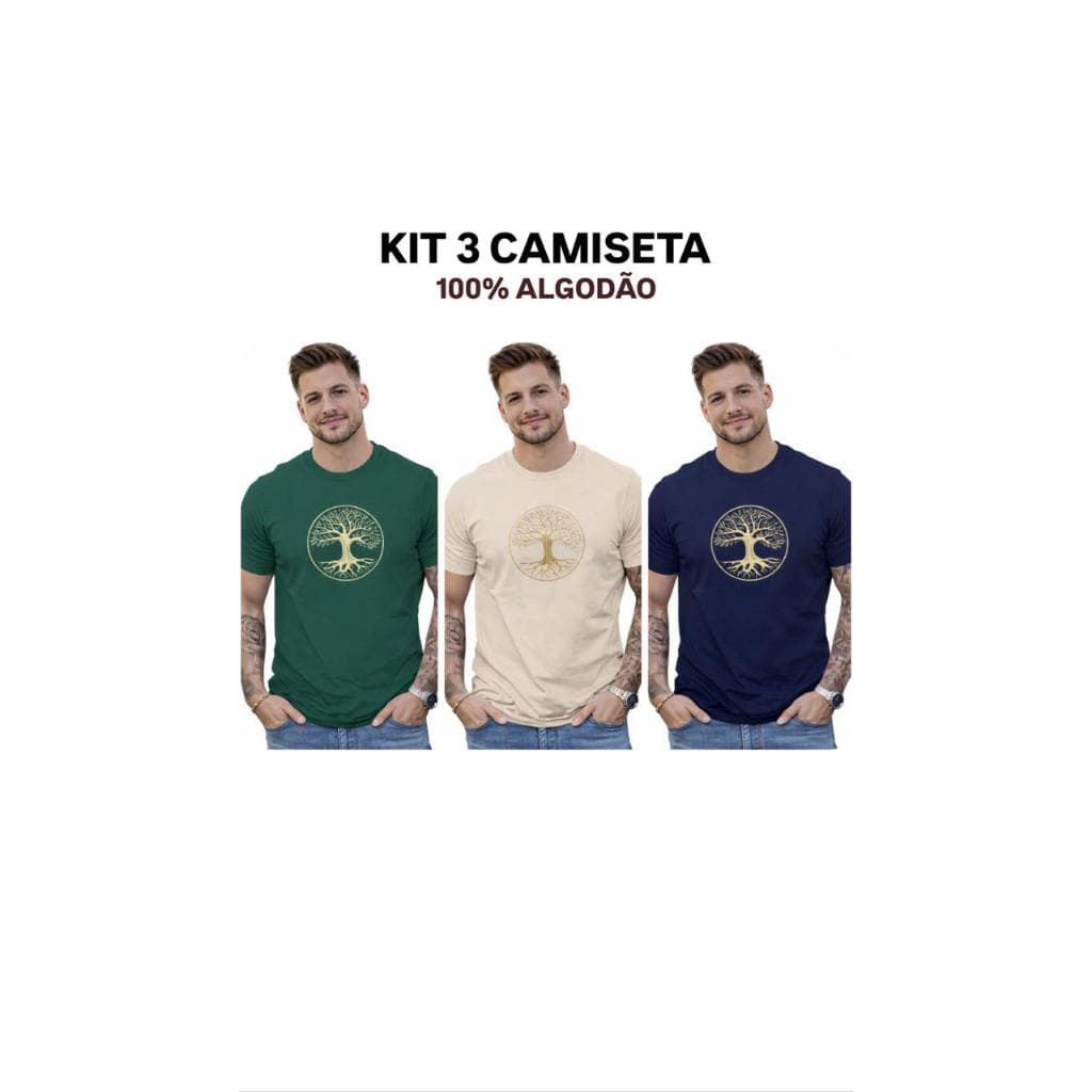 Kit Camiseta Masculina 100% Algodão Linha Premium Estilo e Conforto