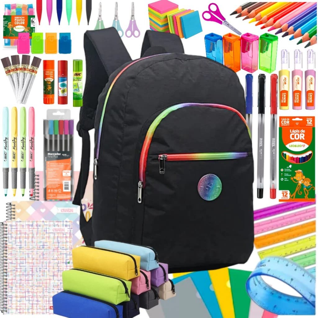 Kit Escolar Material Feminino Completo Mochila Feminina Material Estojo Barato