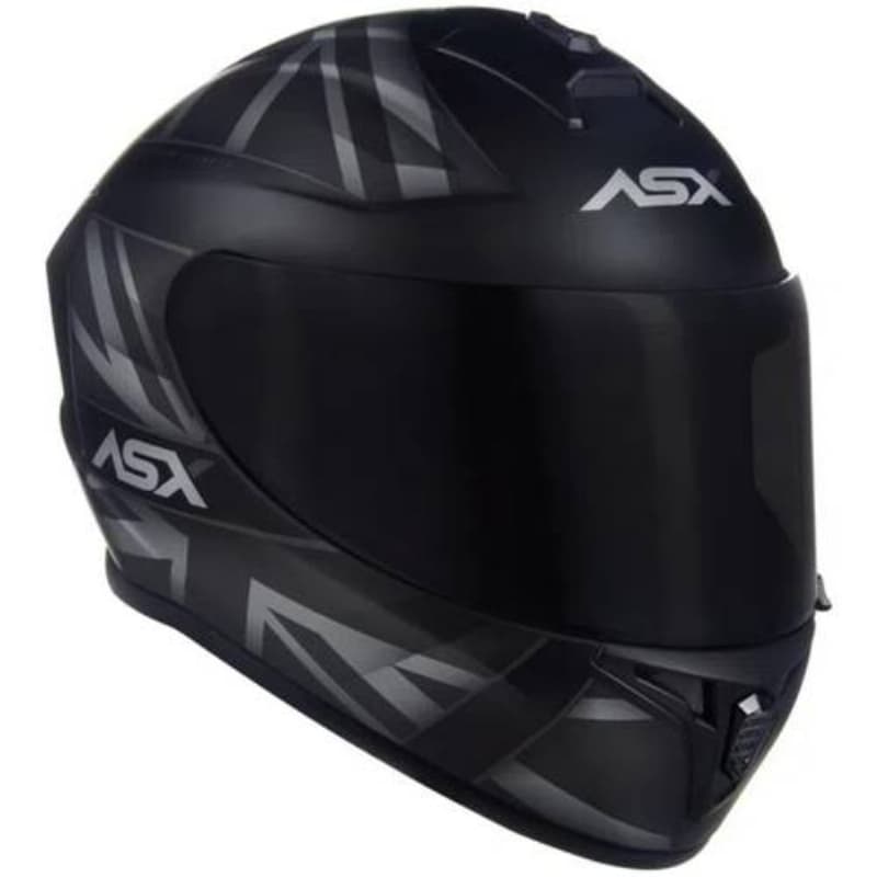 Capacete Asx Draken Uk Fosco Preto/cinza Fosco Preto Cinza Lisa  fosco esportivo 60L