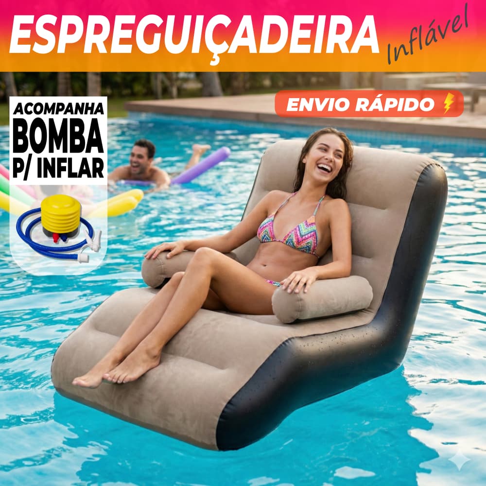 Espreguicadeira Inflavel Impermeável Portátil Poltrona Piscina Praia Jardim Camping Puff de Ar  Leve