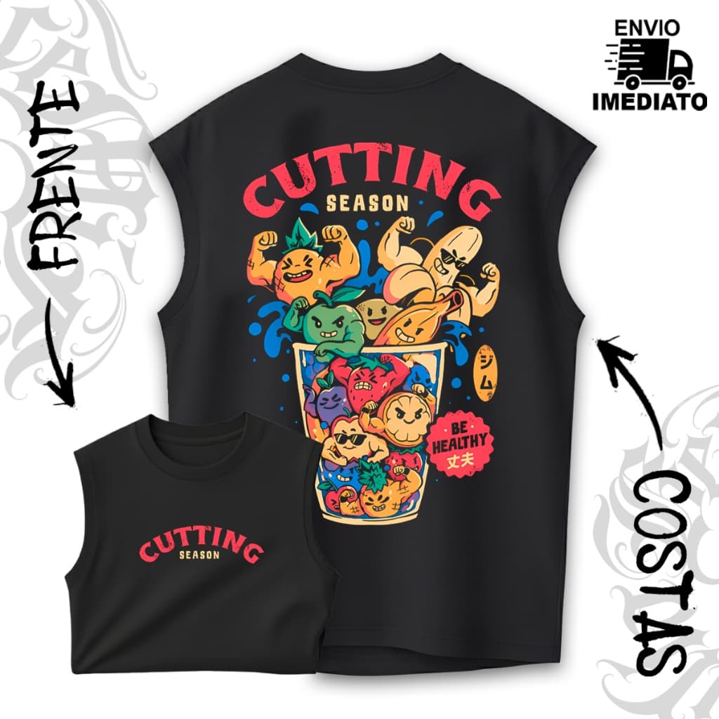Camiseta Regata Treino Oversized Machão ''CUTTING SEASON'' Alta Qualidade Envio Imediato - 59