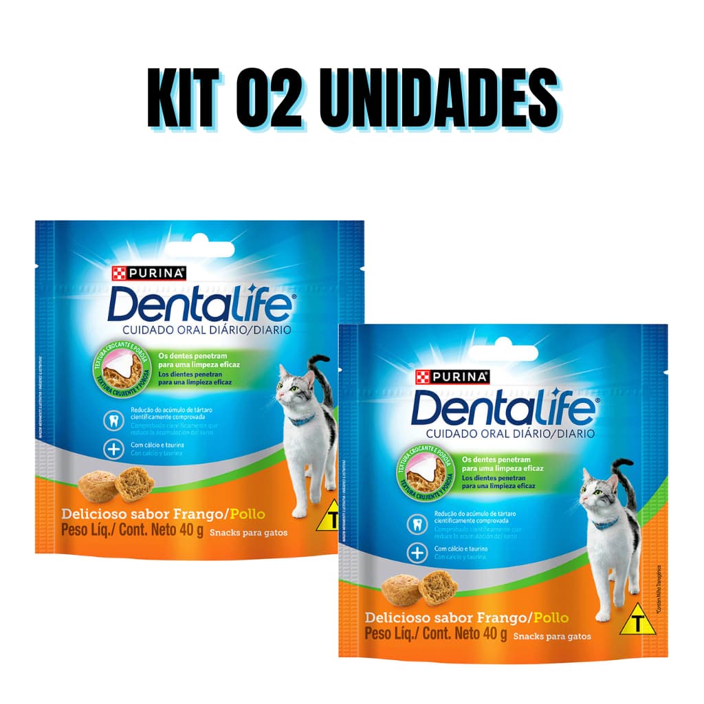 PETISCO GATO DENTALIFE PURINA NESTLÉ 40G KIT 02 UN PROMOÇÃO