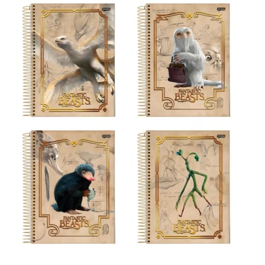 Caderno Universitário Escolar 10 Matérias 160 Folhas Animais Fantásticos