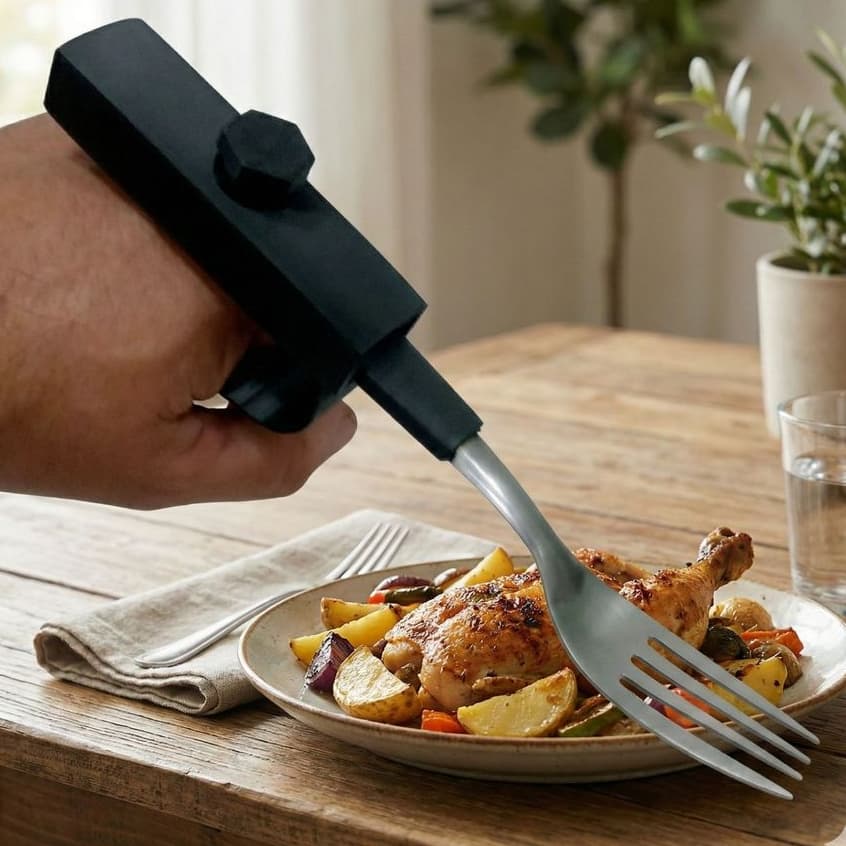 Suporte Adaptador de Talheres e Lapis para Pessoas com Deficiência, Idosos e Parkinson.