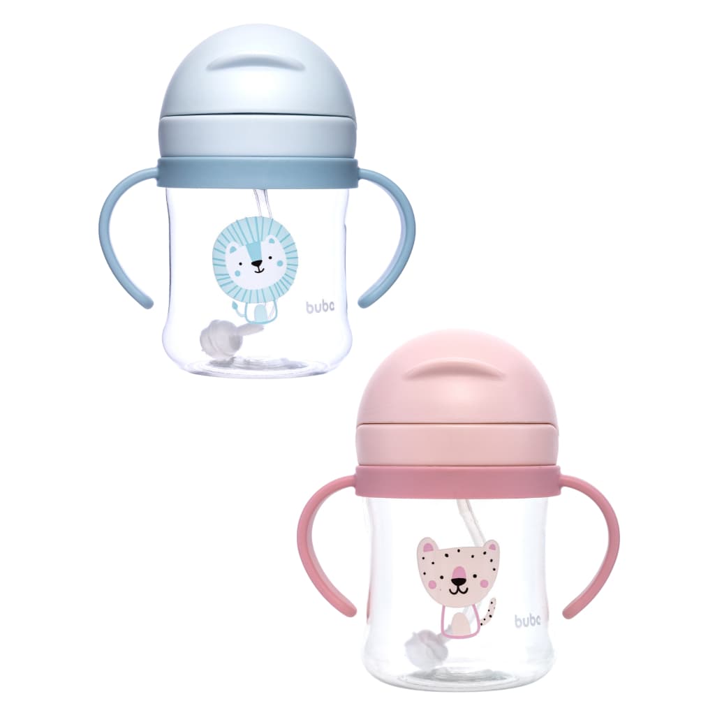 Copo Infantil com Dispositivo Canudo em Silicone e Válvula Anticólica Buba