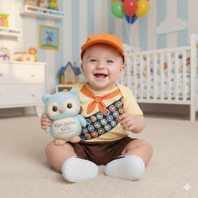 Body Bebê Temático Russell UP! Altas Aventuras Fantasia Mesversário Ítens Opcionais