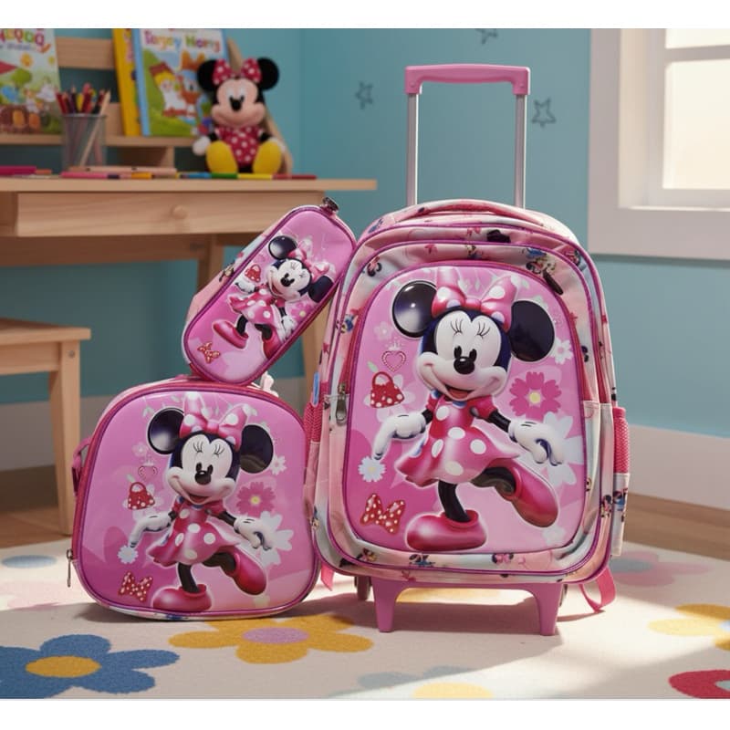 Mochila Escolar Infantil 3D Minnie - Resistente e Vibrante com Alça Reforçada
