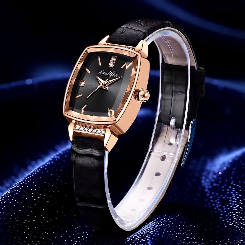 Relógio Feminino Sunlifex 8006  Quartzo Mostrador Pequeno (22mm)  À prova d’água, Aço Inoxidável, Elegante Minimalista