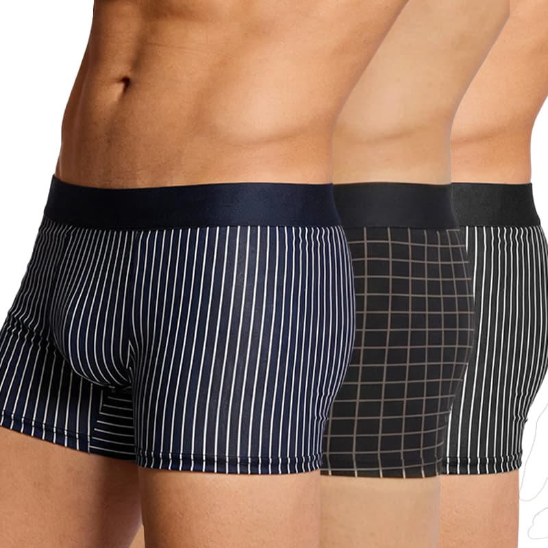 Melana Kit 3 Cuecas Box Original Masculino Elástico Verão Dia a Dia Esporte Leve Confortável Resistente Antialérgica
