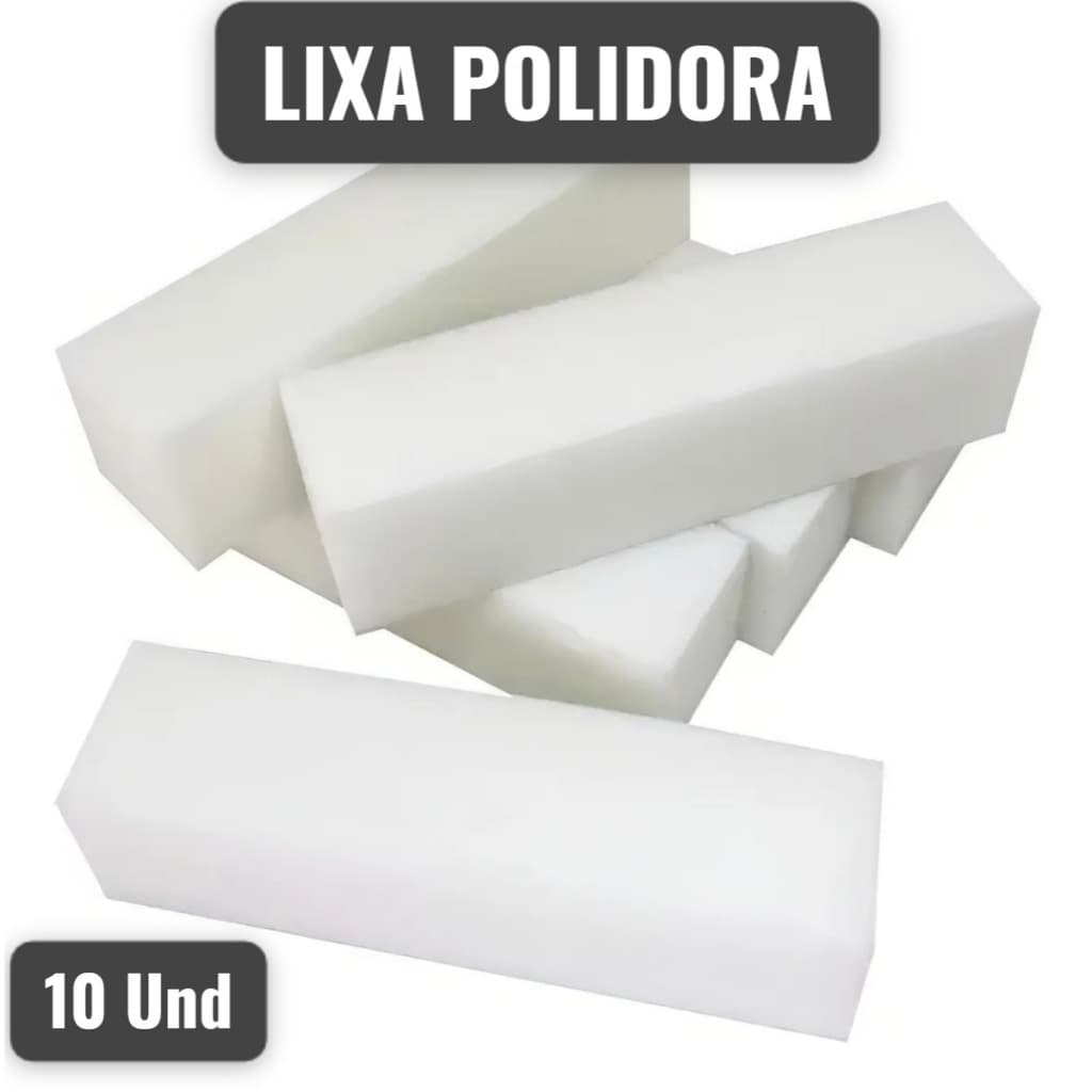 Lixa Bloco Polidora para Unhas Normais, Porcelana ou em Gel - 10 Unidades