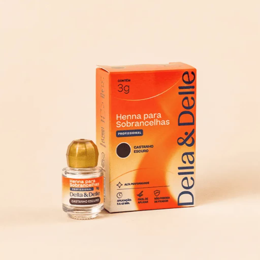 Henna Dela e Dele Renna De Sobrancelha Profissional 3g Cor A Escolher Design Henna Cosmético